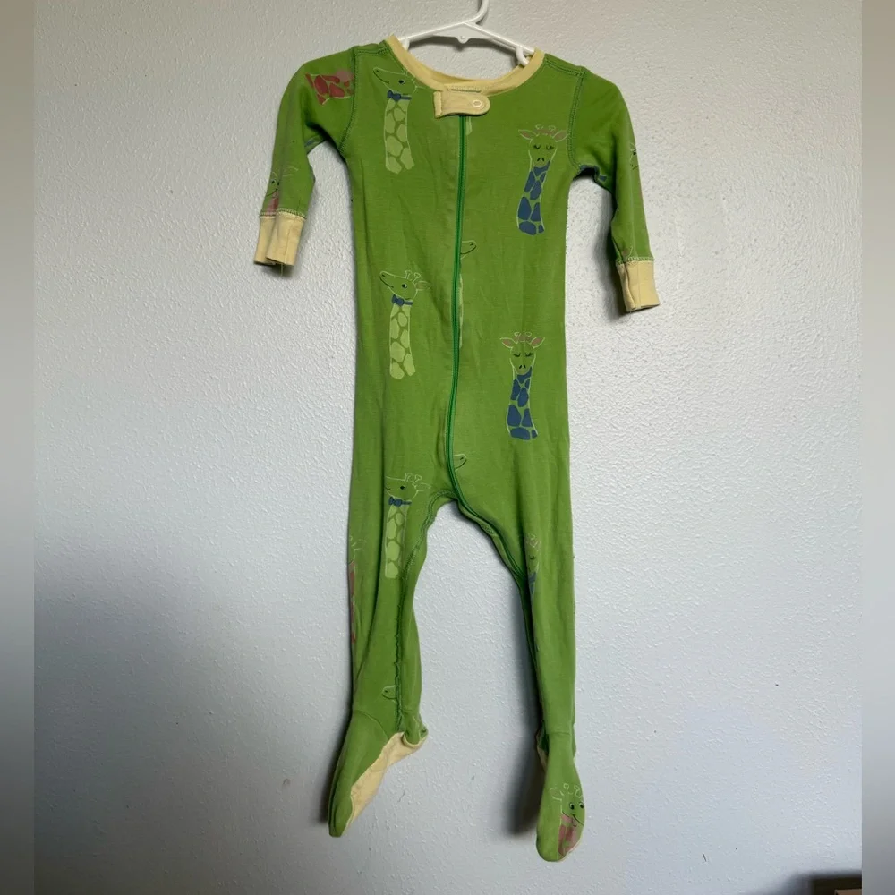 TBBC Green Giraffe Print Kids One-Piece Pajamas